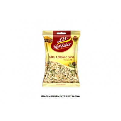 TEMPERO - REAL SABOR - 10g -  ALHO CEBOLA E SALSA - CX50